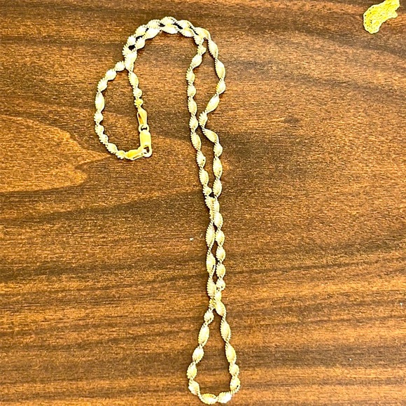 Sterling silver gold overlay twist necklace - Picture 6 of 7